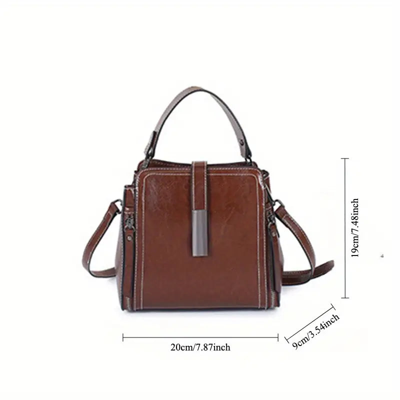 Elegante borsa a tracolla in vera pelle