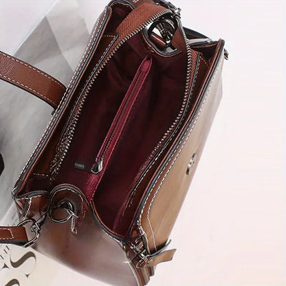 Elegante borsa a tracolla in vera pelle