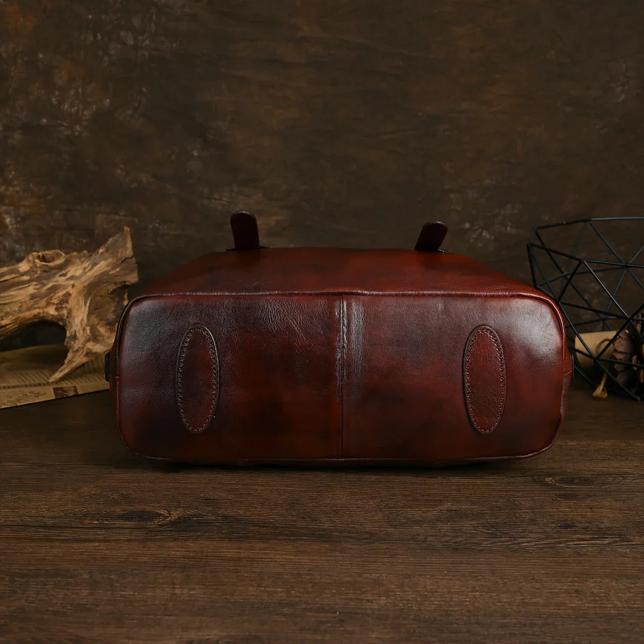 Borsa vintage in pelle marrone