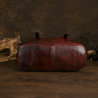 Borsa vintage in pelle marrone