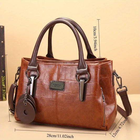 Borsa Boston retrò alla moda in vera pelle