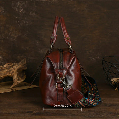 Borsa vintage in pelle marrone