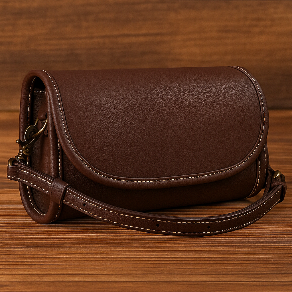 Borsa a tracolla in vera pelle in stile vintage per donna