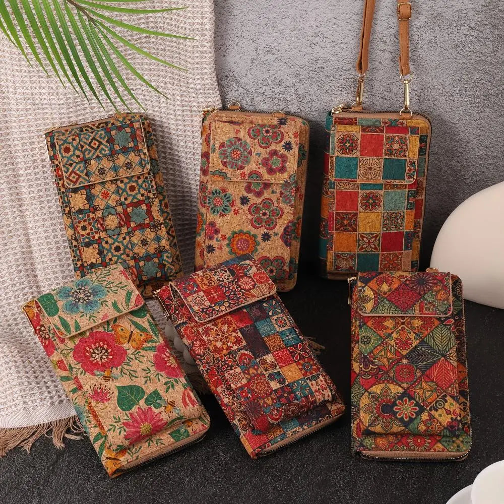 Portafoglio a tracolla floreale Lila Boho
