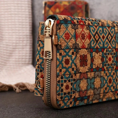 Portafoglio a tracolla floreale Lila Boho