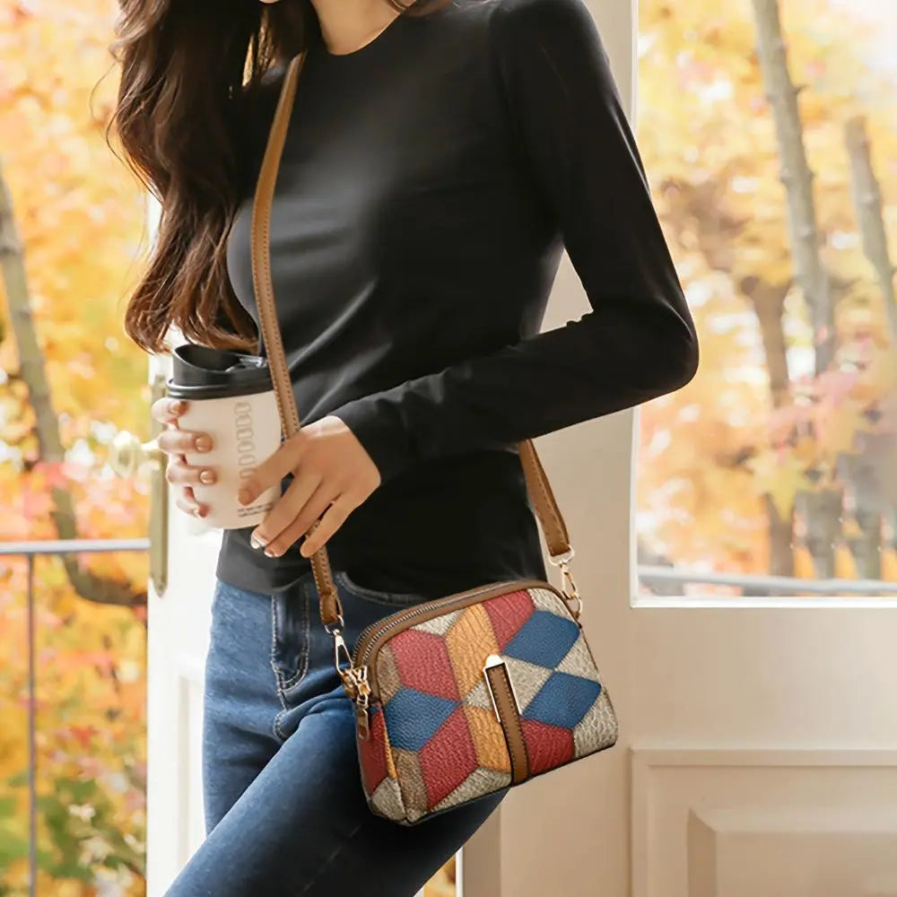 Mini borsa a tracolla Luna Patchwork