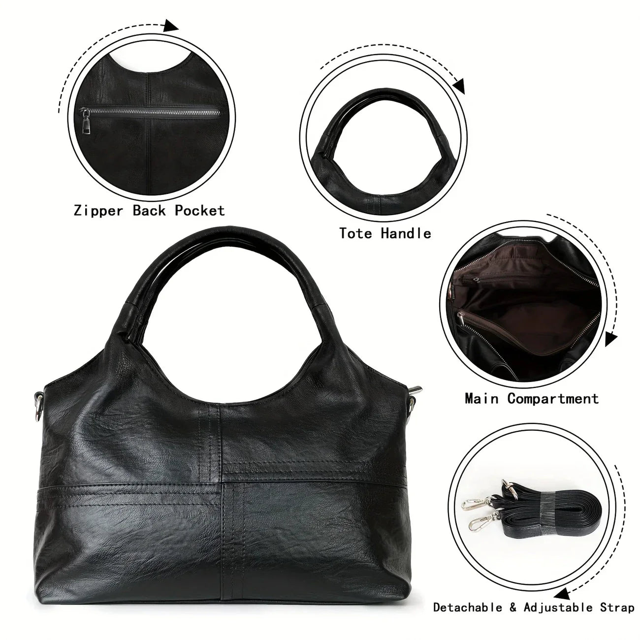 Elegante borsa a tracolla da donna in vera pelle