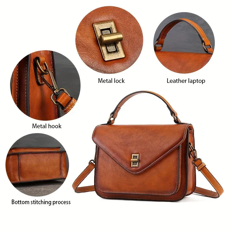 Borsa a tracolla retrò da donna in vera pelle