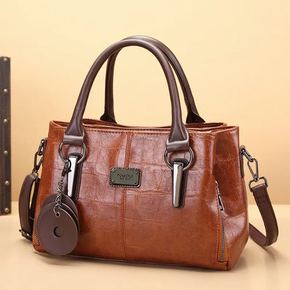Borsa Boston retrò alla moda in vera pelle